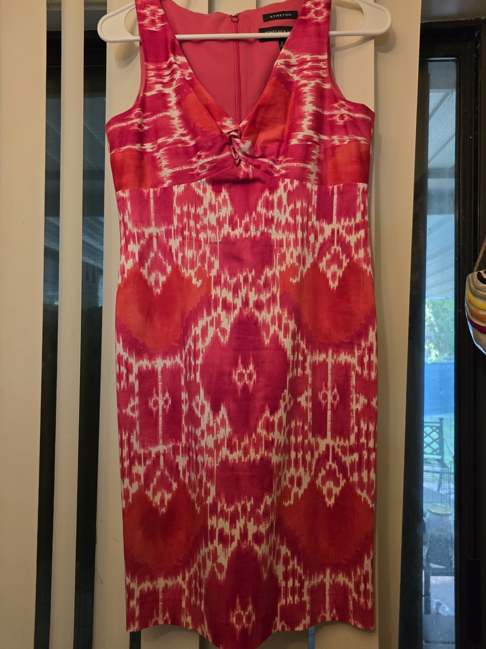 JONES NEW YORK Sleeveless Pink Patterned Business Casual Classic Dress Size 2p - Picture 1 of 9